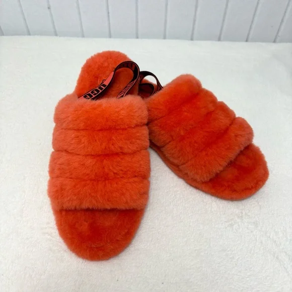 UGG Womens Fluff Yeah Slides Cali College Slippers Sandal Shoe 1095119Size 10